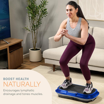 Waver Vibration Plate Exercise Machine with 99 Speeds & 10 Presets | Resistance Bands, Non-Slip Surface, 330 Lbs Capacity — Vibration Plate for Lymphatic Drainage, Body Toning, Full-Body Workout