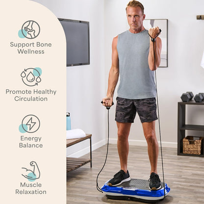 Waver Vibration Plate Exercise Machine with 99 Speeds & 10 Presets | Resistance Bands, Non-Slip Surface, 330 Lbs Capacity — Vibration Plate for Lymphatic Drainage, Body Toning, Full-Body Workout