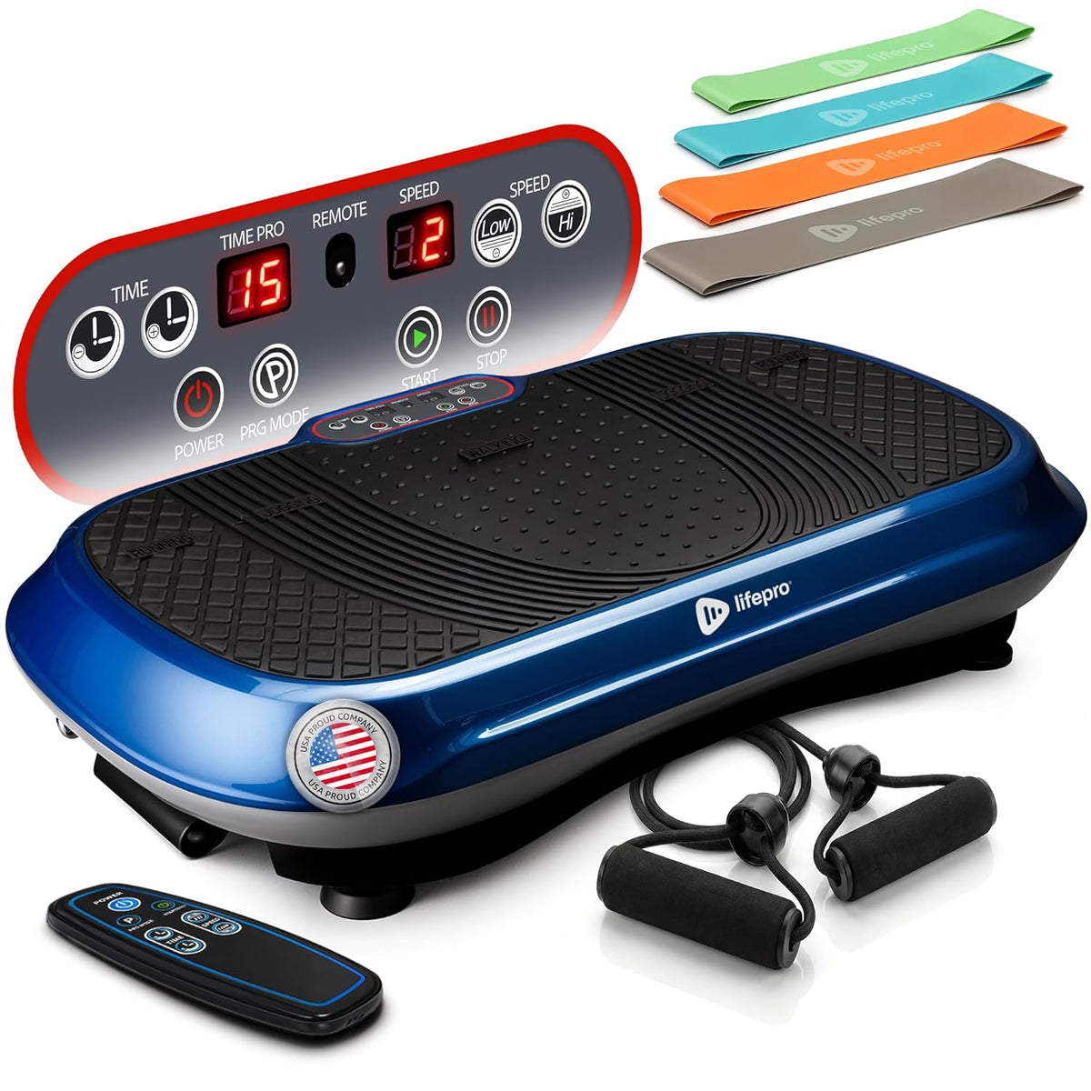 Waver Vibration Plate Exercise Machine with 99 Speeds & 10 Presets | Resistance Bands, Non-Slip Surface, 330 Lbs Capacity — Vibration Plate for Lymphatic Drainage, Body Toning, Full-Body Workout